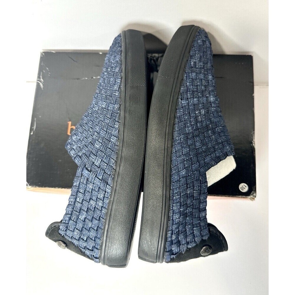 Bernie Mev Woven Slip On Sneakers Women Size 39 Blue Elastic Comfort Shoes New - Picture 4 of 8